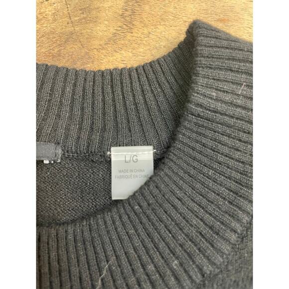 T Tahari Women's Black Long Sleeve Crew Neck Pullover Sweater Size Large - Picture 5 of 12